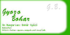 gyozo bohar business card